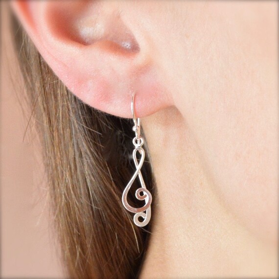 Etsy silver dangle earrings deals