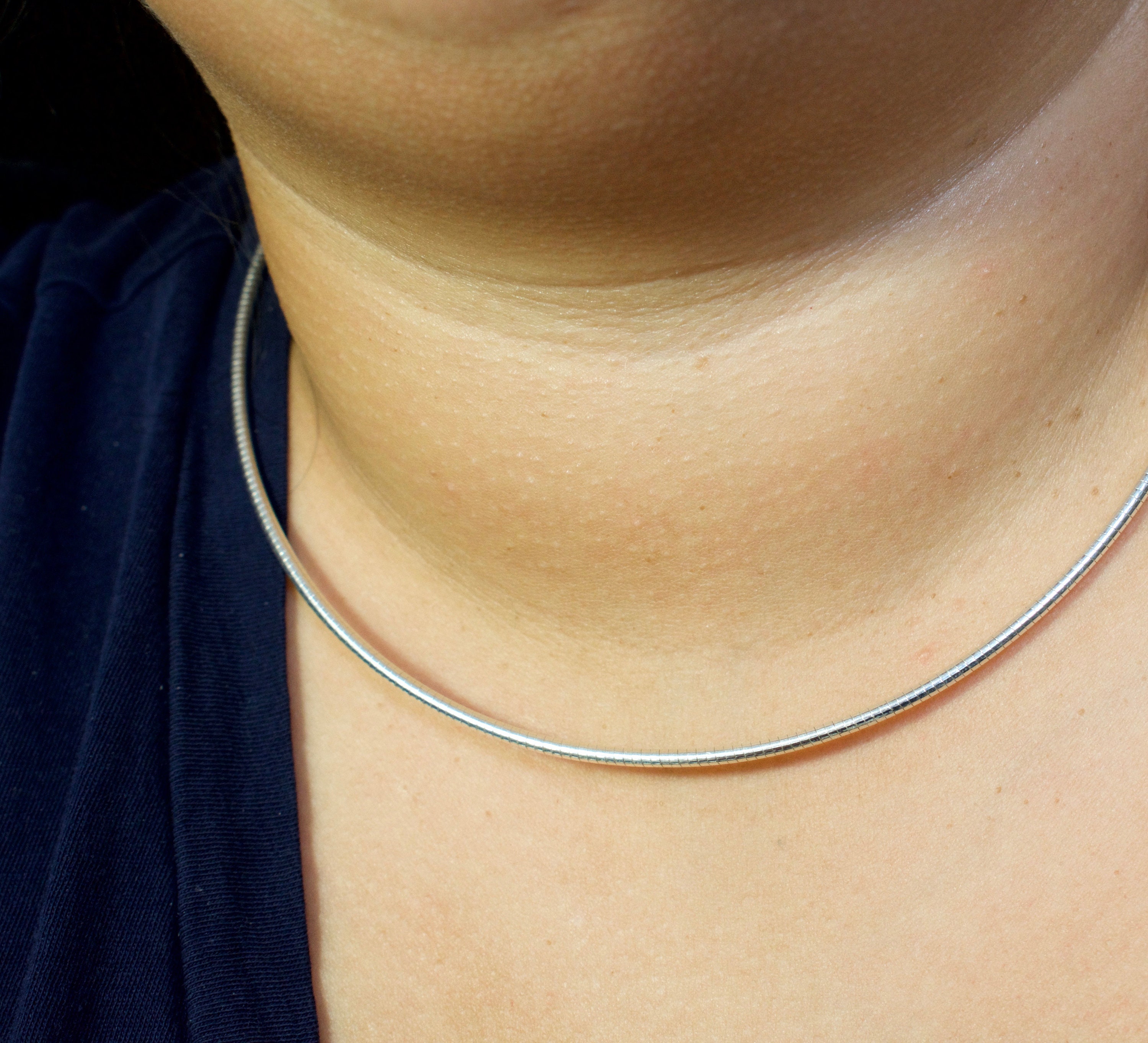 2m Round Omega Chain // Silver Chains // Sterling Silver // Etsy