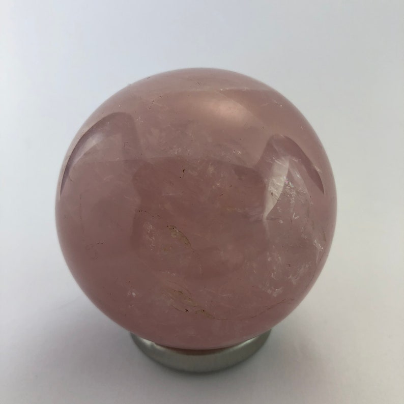 Rose Quartz Sphere Polished Rose Quartz Metaphysical Crystal Mineral Specimen Crystal Decor Village Silversmith