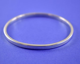 Square Silver Bangle - Etsy