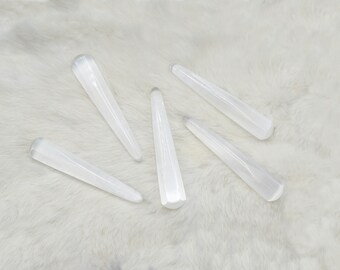 Sleek Selenite Massage Wand // Selenite Specimen // Crystal Wand // Metaphysical Crystal // Village Silversmith