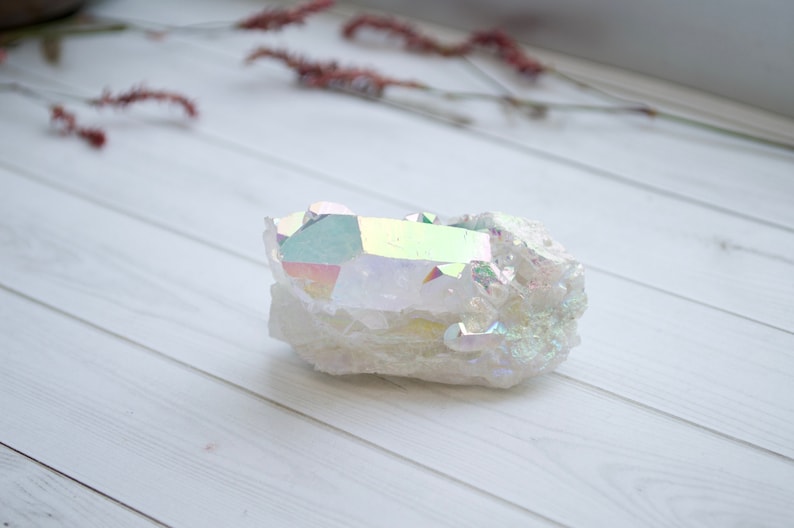 Angel Aura Quartz Cluster Quartz Crystal Quartz Cluster Metaphysical Crystal Village Silversmith