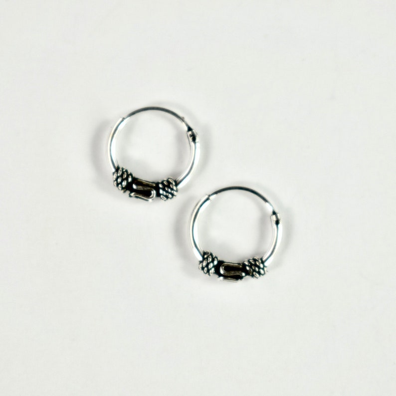 Boho 11mm Hoop Earrings Stackable Hoop Earrings Sterling Silver Earrings Sterling Silver Village Silversmith