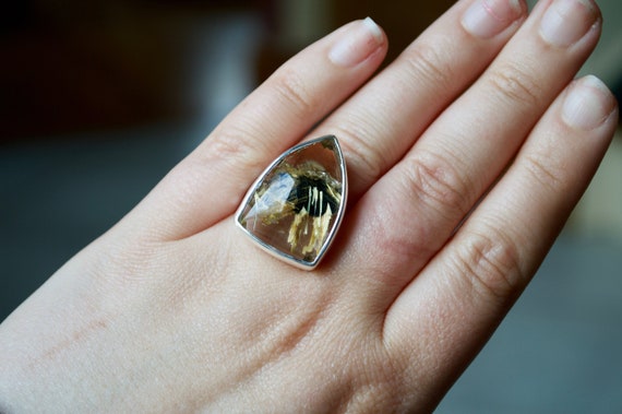 Golden rutilated quartz best sale ring