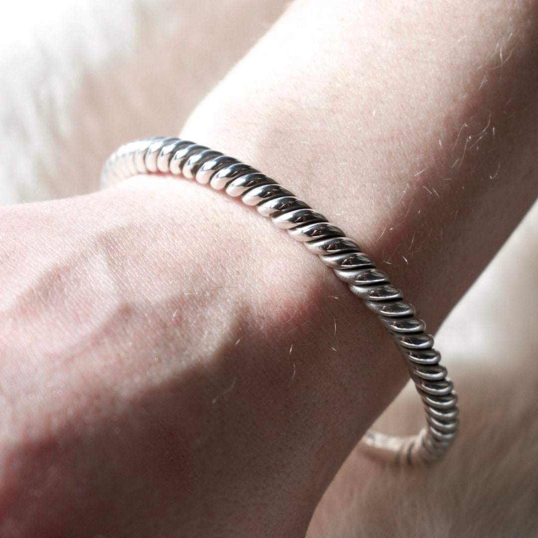 Silver Rope Cuff Bracelet // Sterling Silver // Cuff Bracelet Etsy
