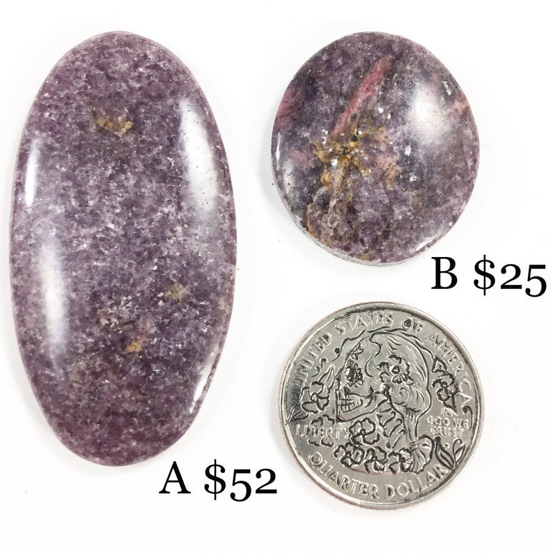Individual Lepidolite Cabochons Lepidolite Cabochons Gems Cabochons Jewelry Making Supplies Village Silversmith