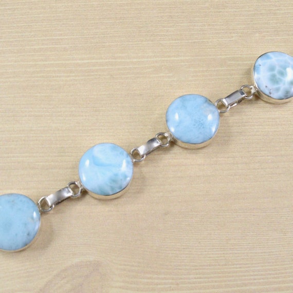 Circle Larimar Bracelet Larimar Jewelry Gemstone Jewelry