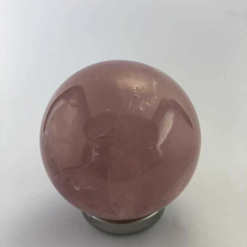 Rose Quartz Sphere Polished Rose Quartz Metaphysical Crystal Mineral Specimen Crystal Decor Village Silversmith