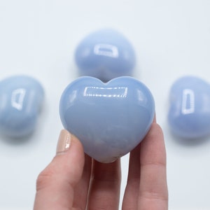Chalcedony Hearts // Polished Chalcedony // Metaphysical Crystal // Mineral Specimen // Crystal Decor / Village Silversmith