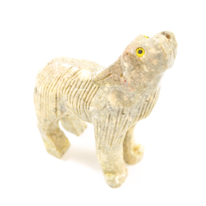 Soapstone Wolf Totem // Wolf Carving // Wolf Fetish // Animal Etsy