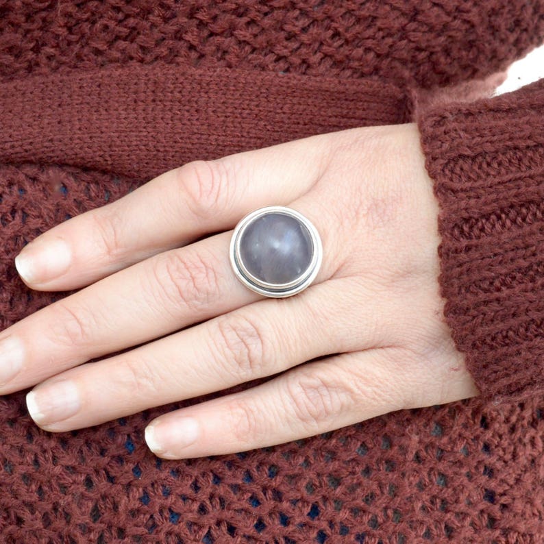 Purple Moon Chalcedony Ring Chalcedony Jewelry Sterling Silver Village Silversmith