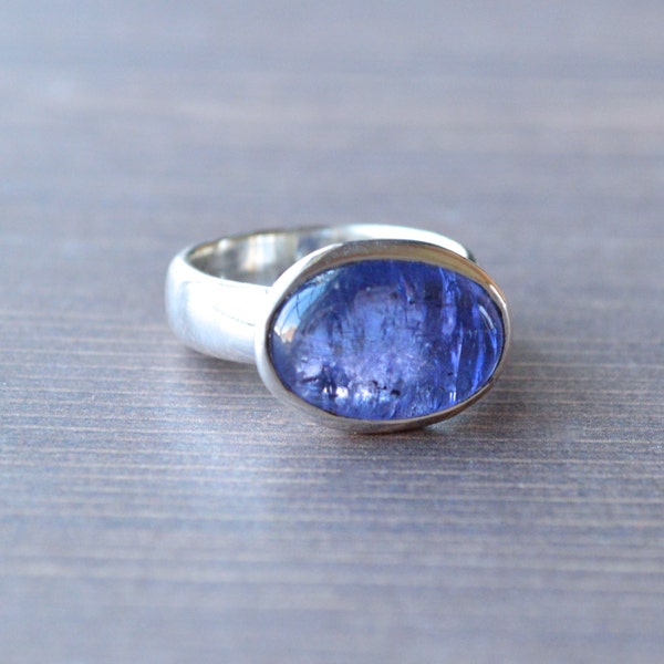 East West Tanzanite Ring // Tanzanite Jewelry // Sterling Silver // Village Silversmith