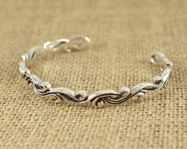 Whimsical Cuff Bracelet Sterling Silver Bangle Sterling Silver Cuff Bracelet Village Silversmith