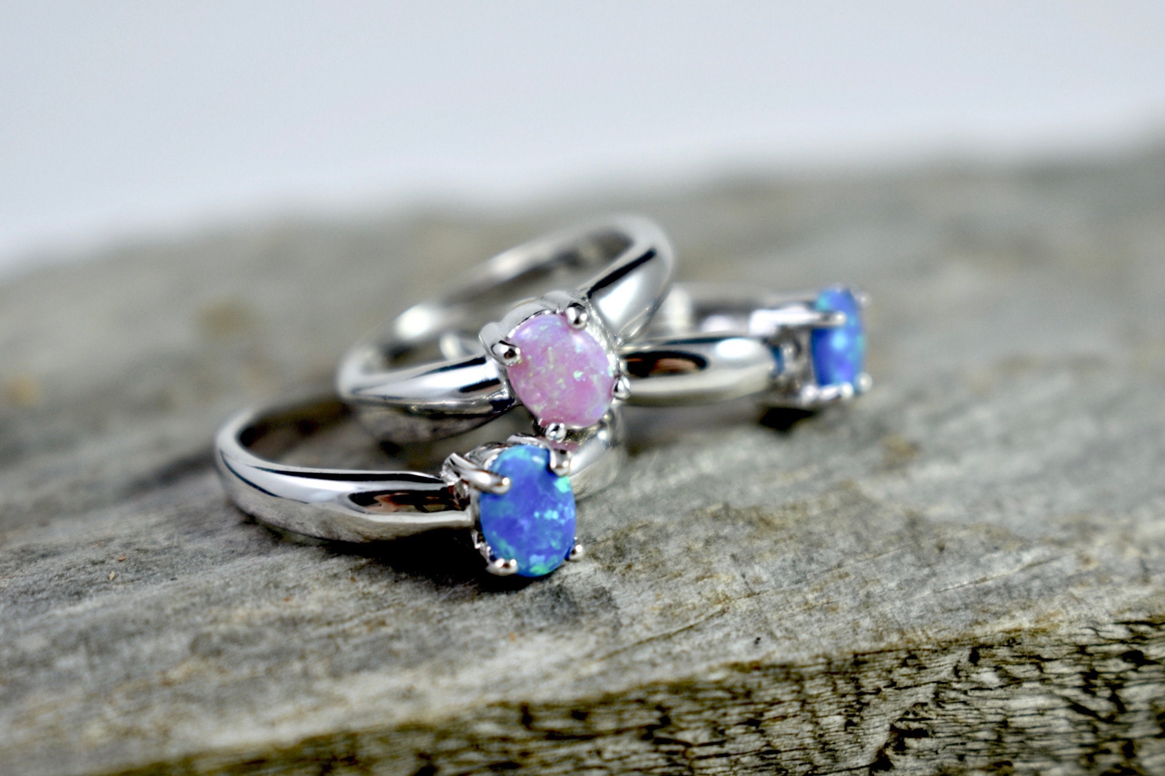 Simple & Sweet Four-Pronged Opal Ring // Sterling Silver Ring // Statement Ring // Sterling Silver // Village Silversmith