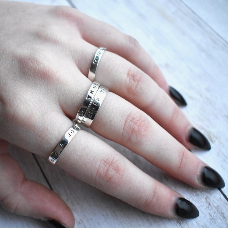 Babson Boulders Get A Job Stacking Ring Sterling Silver Ring Stacking Ring Sterling Silver Village Silversmith