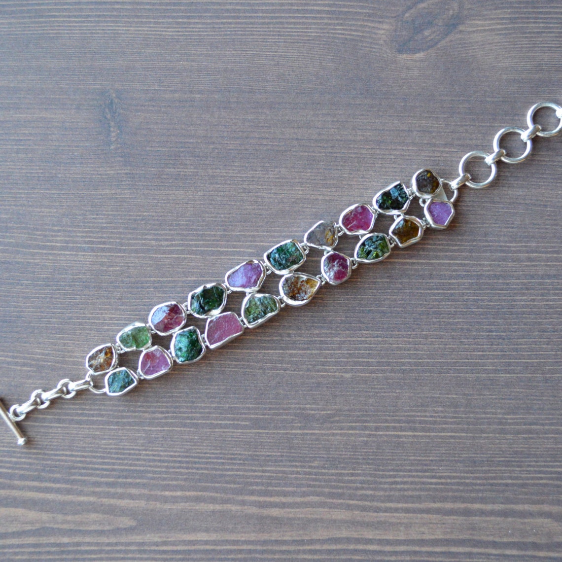 Rainbow tourmaline bracelet Clearance