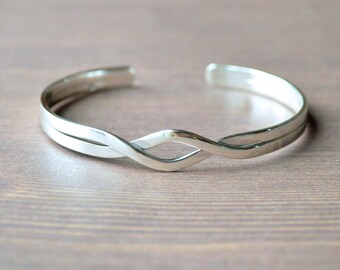 Weaving & Looping Cuff // Sterling Silver Bangle // Sterling Silver // Cuff Bracelet // Village Silversmith