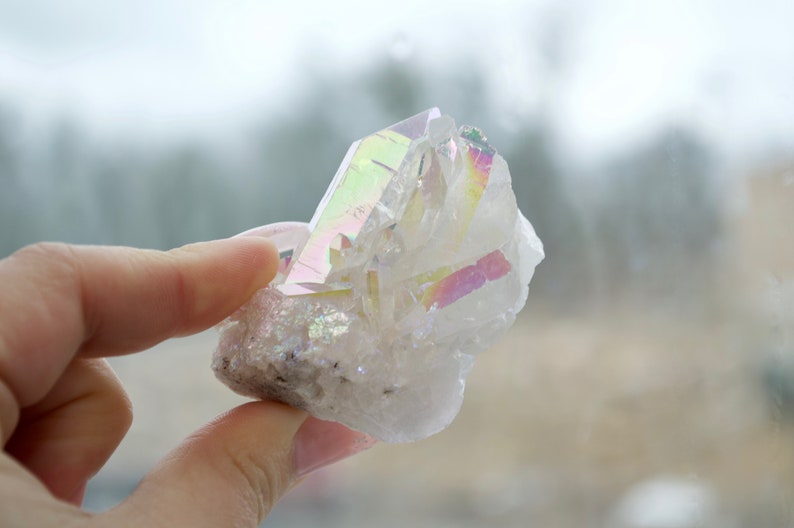 Angel Aura Quartz Cluster Quartz Crystal Quartz Cluster Metaphysical Crystal Village Silversmith