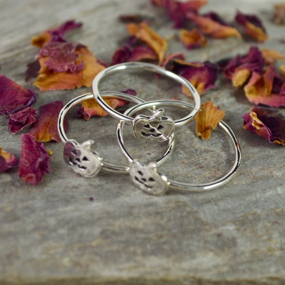 Jack-o-lantern Ring // Halloween Jewelry // Silver Ring // - Etsy