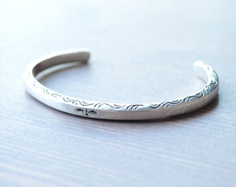 Bird & Filigree Cuff Bracelet // Sterling Silver Bangle // Sterling Silver // Cuff Bracelet // Village Silversmith