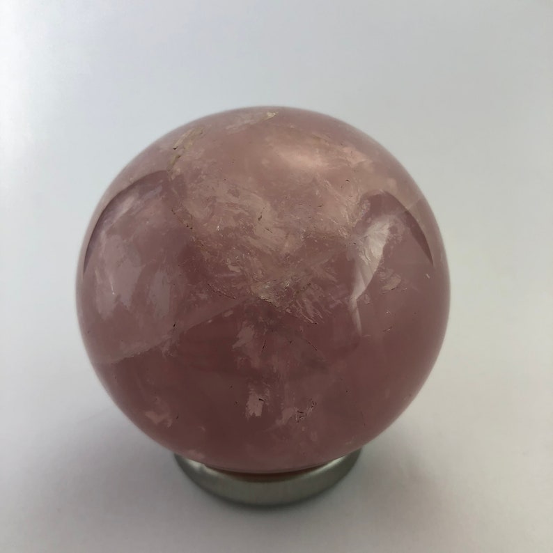 Rose Quartz Sphere Polished Rose Quartz Metaphysical Crystal Mineral Specimen Crystal Decor Village Silversmith