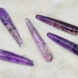 Jelly Amethyst Massage Wand  // Amethyst // Polished Amethyst // Metaphysical Crystal // Village Silversmith