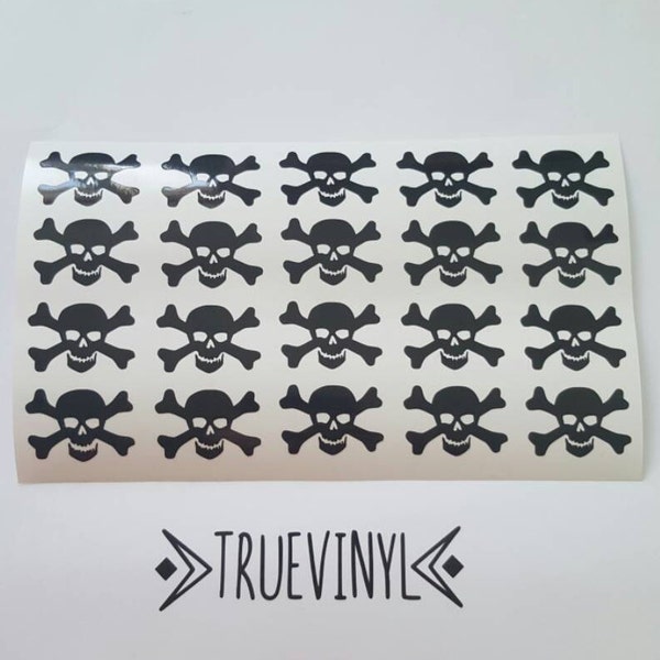 Skull and Crossbone Decals / Sticker for Kitchen Aid / Kenwood kMix set of 20 in one colour -Various sizes available