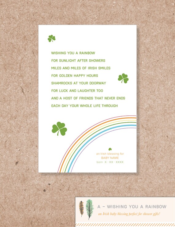 Items similar to Irish Baby Blessing nursery artwork on Etsy