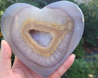 Gorgeous Agate Drusy Geode Heart