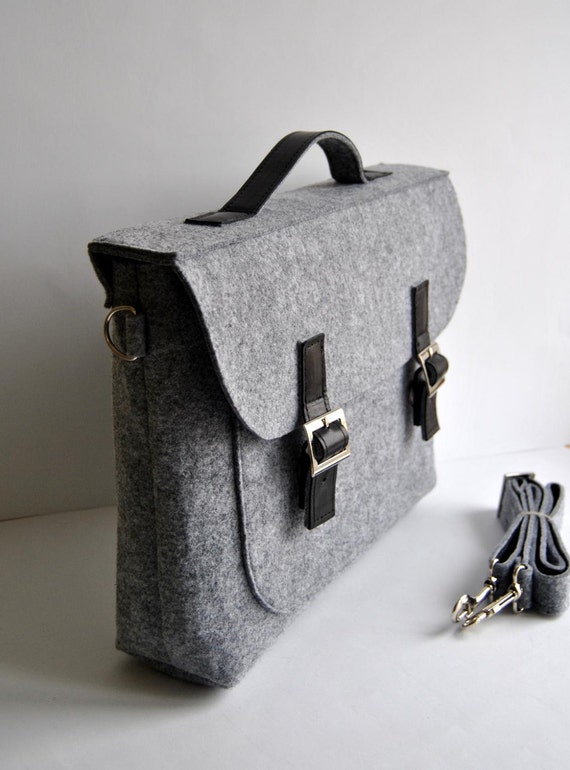 ON SALE Felt leather laptop bag briefcase 13 MacBook Pro | Etsy