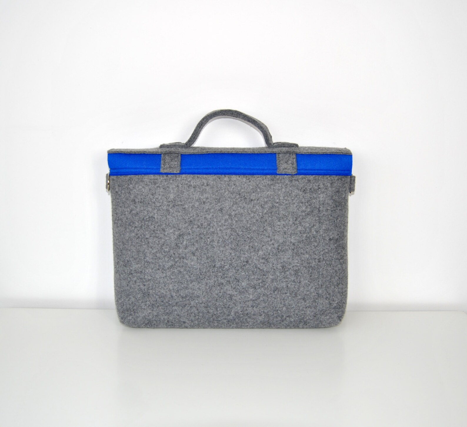 Felt Briefcase 13 MacBook Pro Laptop Bag With a Pockets Satchel Gray