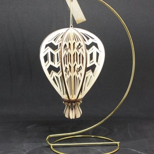 Hot Air Balloon Ornament. Style &quot;G&quot;, Wooden