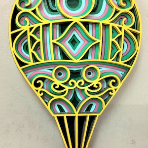 Hot Air Balloon Wooden Layered Wall Art