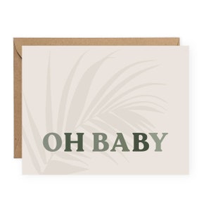 Oh Baby Greeting Card, Boho Card for Baby Shower