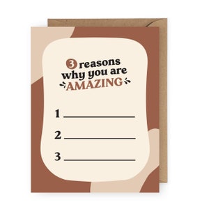 3 Reasons Why You are Amazing, Anniversary Card for Him or Her
