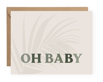 Oh Baby Greeting Card, Boho Card for Baby Shower