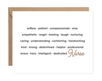 Nurse Appreciation Greeting Card, Thank You Card for Healthcare Worker