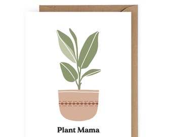 Plant Mama Greeting Card, Boho Card for Plant Lover Friend