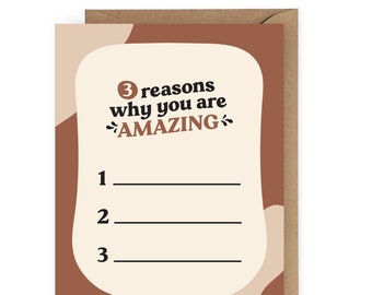 3 Reasons Why You are Amazing, Anniversary Card for Him or Her