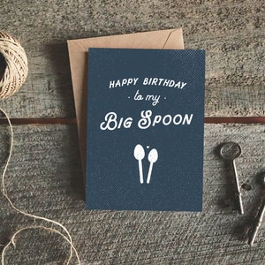 Funny Birthday Card Boyfriend, Fiance Birthday Card, Funny Birthday Card Husband, Boyfriend Birthday, Big Spoon Card, Gift for Boyfriend image 1
