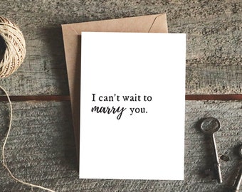 Engagement Card, Can't Wait to Marry You, Fiance Card, Wedding Day Card Groom, On Our Wedding Day Card, Bride Card, Morning of the Wedding