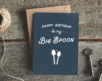 Funny Birthday Card Boyfriend, Fiance Birthday Card, Funny Birthday Card Husband, Boyfriend Birthday, Big Spoon Card, Gift for Boyfriend