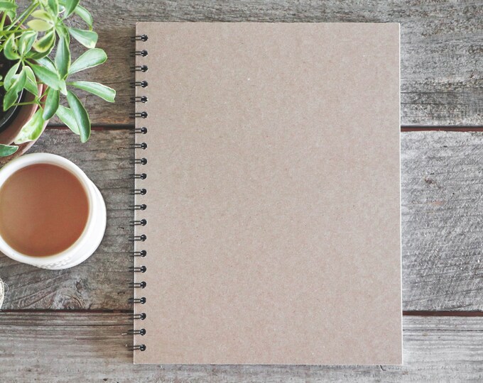Rustic Notebook Page Rustic Brown Notebook, Rustic Wedding Guestbook, Plain Spiral ...