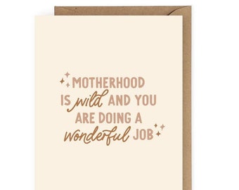 Motherhood is Wild Greeting Card, Mother's Day Card