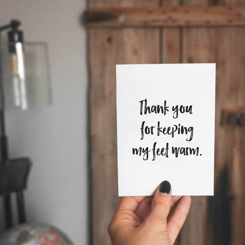 Funny Card for Girlfriend Funny Valentine Card Funny Valentine/'s Day Card for Boyfriend Feet Warm Card Funny Anniversary Card Vday Card