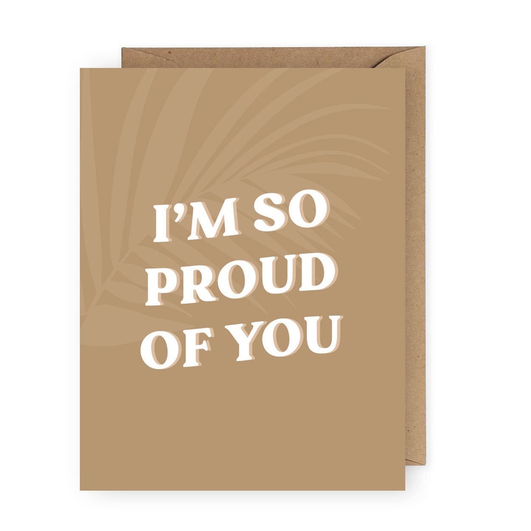 I'm so Proud of You Greeting Card, Earthy Boho Card for Any Occasion - Etsy