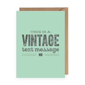Funny Just Because Card, Vintage Text Message, Friendship Card, Funny Thank You Card, Funny Cards for Men, Best Friend Card, Birthday Card