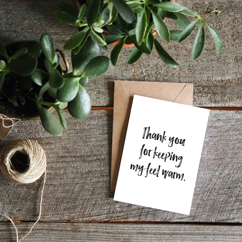 Funny Card for Girlfriend Funny Valentine Card Funny Valentine/'s Day Card for Boyfriend Feet Warm Card Funny Anniversary Card Vday Card