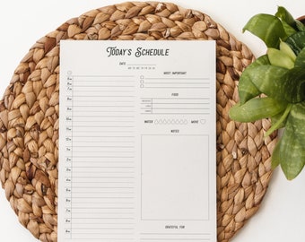 Daily Schedule Notepad, Daily To Do List Overview