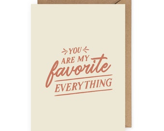 Anniversary Cards, Love You Card, Birthday Card Girlfriend, You are My Favorite, Card for Boyfriend, Valentine Card, Gifts for Boyfriend